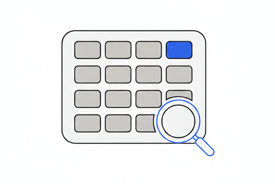 Illustration representing discovering materials and services